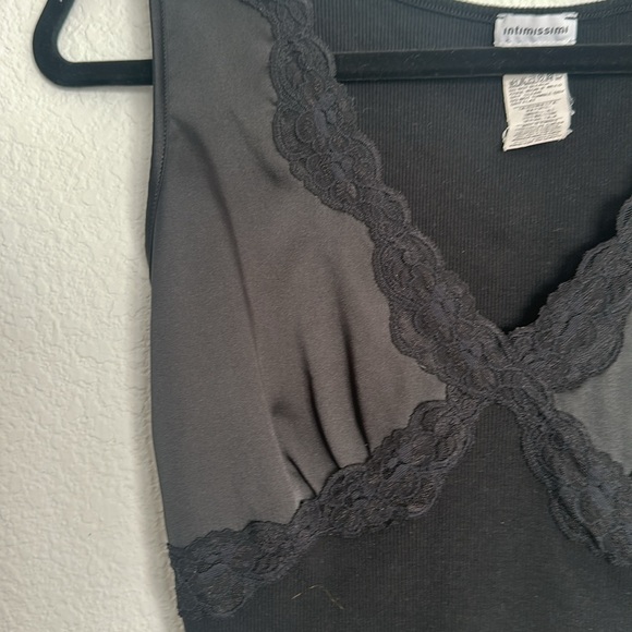 Intimissimi black cami lace satin ribbed M - Picture 3 of 7